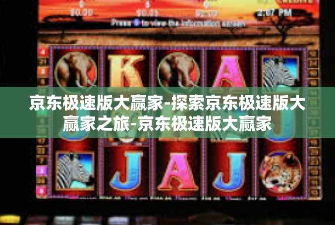 京东极速版大赢家-探索京东极速版大赢家之旅-京东极速版大赢家