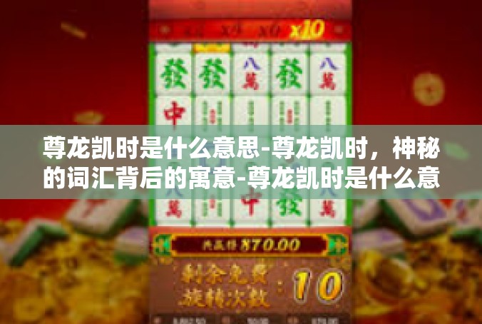 尊龙凯时是什么意思-尊龙凯时，神秘的词汇背后的寓意-尊龙凯时是什么意思